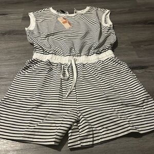 Striped Black and White Jumpsuit